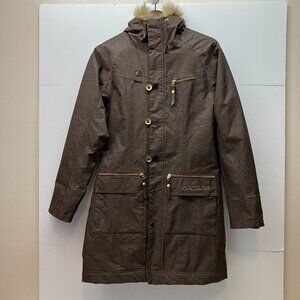 Volcom Womens Brown Tribute Parka Thermonite Snowboard Ski Long Coat‎ Size M